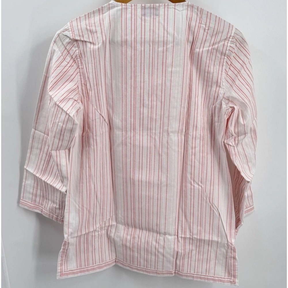UNTUCKit Womens Durfort Tunic Top 6 Striped Cotton Split Neck Preppy Coastal - Picture 3 of 8